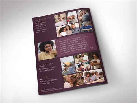 Dawn Funeral Program Template For Canva Maroon 4 Pages By Godserv