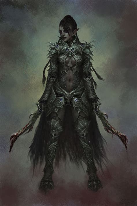 Shadow Elf Female Warrior Art Dark Elf Dark Fantasy