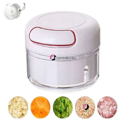 Mini Multiprocessador Triturador Manual Alho 2 Lâminas Inox no Shoptime