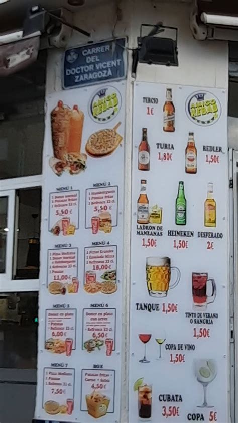 Menu at Amigo Doner Kebap pizzeria Valencia C d Emili Baró