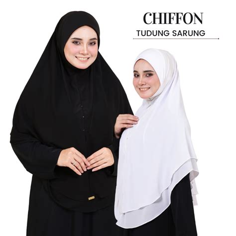 Alfaro Tudung Sarung Soft Awning Hitam Putih M L Xl Xl Xl Layer