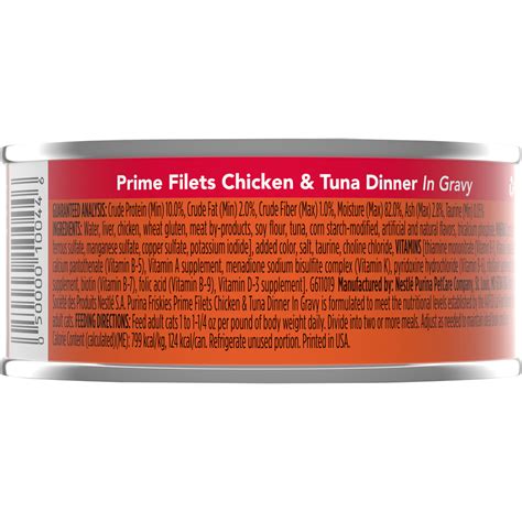 Friskies Cat Food Chicken Tuna Dinner In Gravy Prime Filets Adult