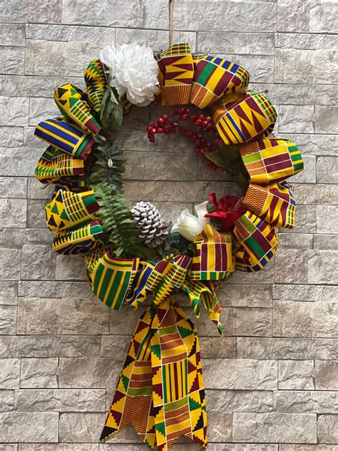 Christmas T African Christmas Wreath African Kentecloth Wreath