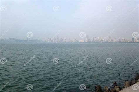 Marine Drive Skyline in Mumbai Stock Image - Image of seaside ...