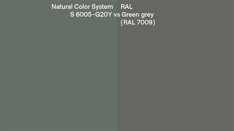 Natural Color System S 6005 G20y Vs Ral Green Grey Ral 7009 Side By