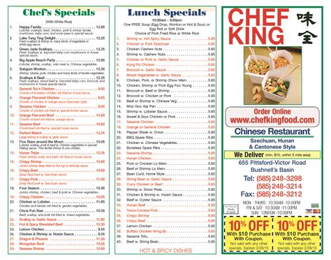 Chef King Serves Delicious Authentic Chinese Cuisine W A Large Variety Of Menu Items Lunch