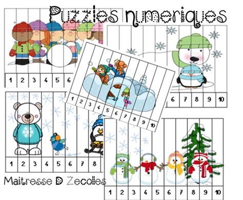 Hiver Puzzles Num Riques Mes Tresses D Z Colles Activit S Hiver