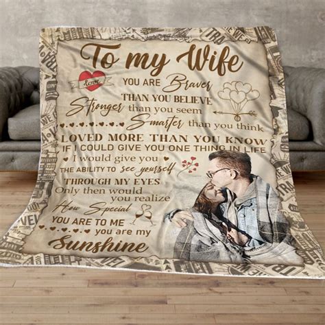 Personalized To My Wife Blanket Custom Photo Blanket For Wife From Husband T For Birthday