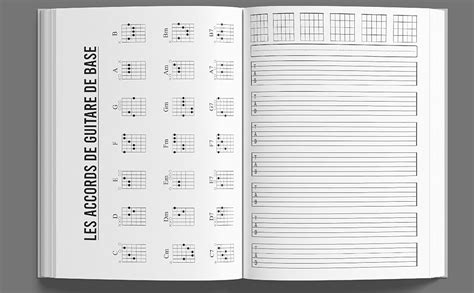 Cahier De Tablature Guitare 7 Tablatures Et 6 Diagrammes D Accords Par