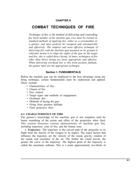 Combat Techniques Of Fire