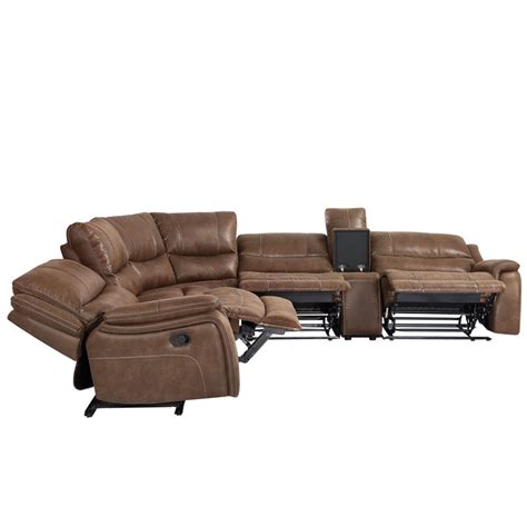 Wildon Home Kirkhill 6 Piece Vegan Leather Reclining Sectional Wayfair