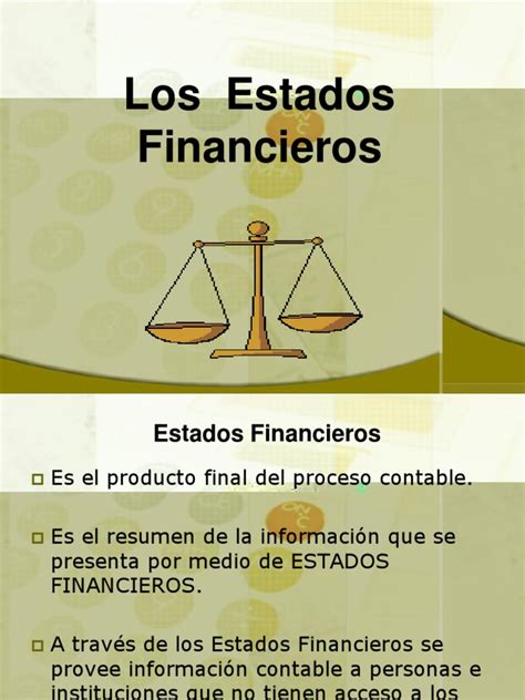 Estados Financieros Ppt Compartir Finanzas Contabilidad Prueba