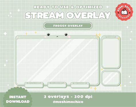 Twitch Froggy Stream Overlay Set Sage Streamer Graphics Kawaii