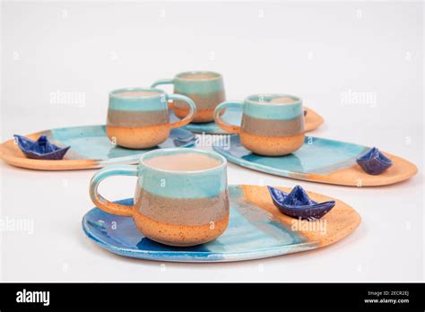 Colorful Handmade Ceramic Turkish Coffee Cups Stock Photo Alamy