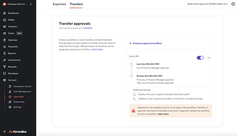 How To Manage Transfer Approval Workflow Airwallex Help Centre