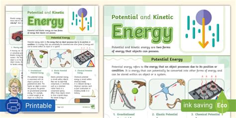 Potential And Kinetic Energy Teacher Made Twinkl