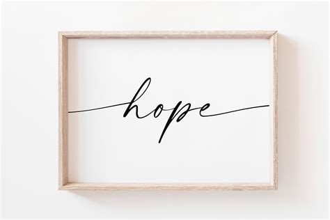 Hope Printable Art Hope Sign Hope Poster Motivational Etsy