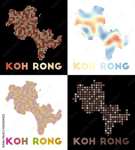 Koh Rong Map Collection Of Map Of Koh Rong In Dotted Style Borders Of