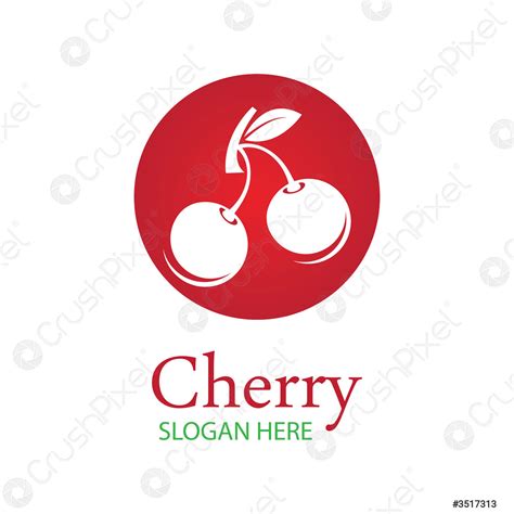 Cherry logo design template vector illustration - stock vector 3517313 | Crushpixel