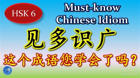 见多识广 必须懂的成语 Must know Chinese Idioms 同义成语 Synonym 反义成语 Antonym 成语大全 HSK