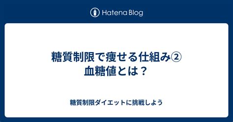 糖質制限で痩せる仕組み② 血糖値とは？ 糖質制限ダイエットに挑戦しよう