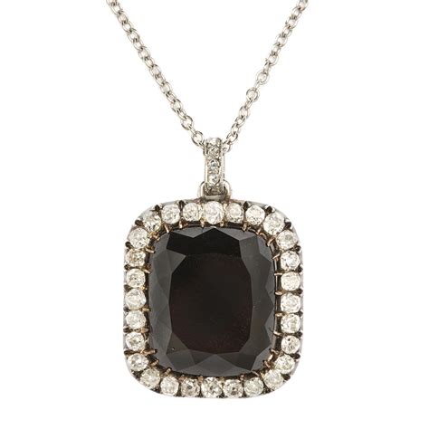 A La Vieille Russie| Victorian Black Diamond Pendant