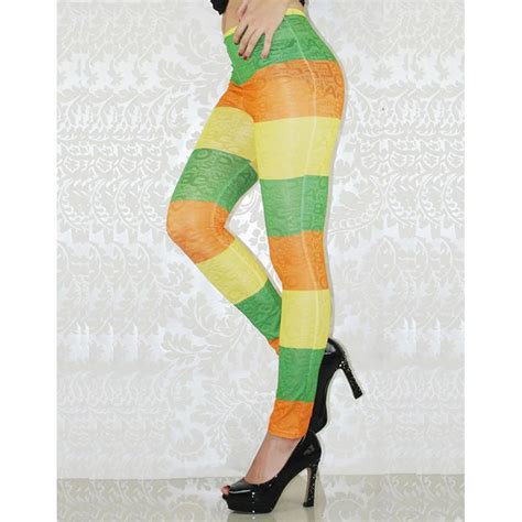 Fashion Women Legins Colorful Stripes Printing Sexy Slim Stretch