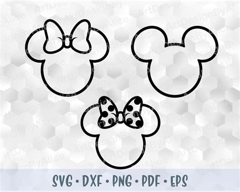 Minnie Ears Outline SVG