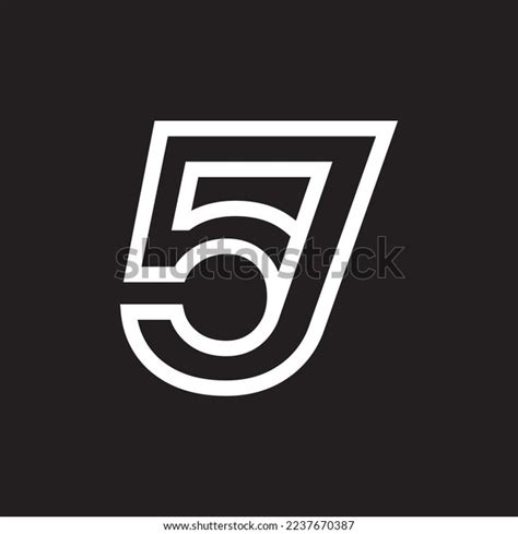 Number 57 Logo Vector Outline Line Stock Vector (Royalty Free ...