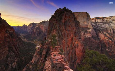 Download View Of The Angel S Landing In Zion National Park Wallpaper