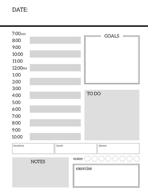 Daily Planner Printable Template Sheets - Paper Trail Design