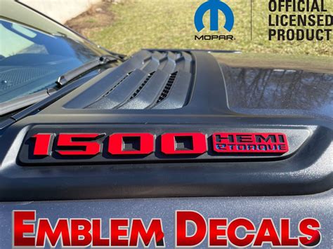 Ram Dt Hemi Etorque Sport Hood Emblems Overlay Decal