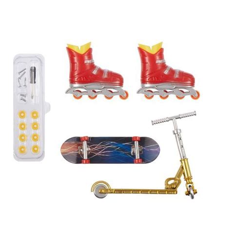 Набор минискейтборд, фингер самокат, ролики для пальчиковых трюков ...