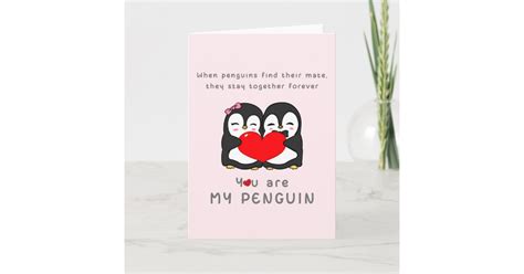 Penguins Find Their Mate Stay Together Forever Holiday Card | Zazzle