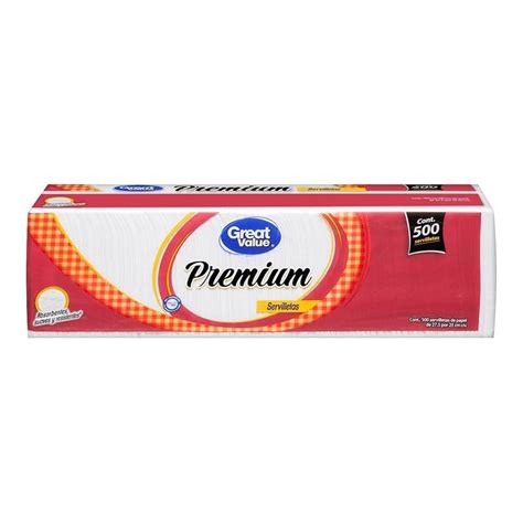 Servilletas De Papel Great Value Premium Pzas Walmart