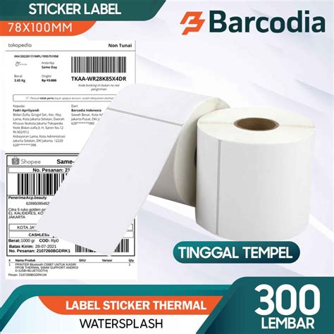 Jual Kertas Label Thermal X Isi Lembar Label Stiker Alamat