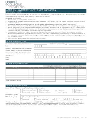 Fillable Online Unit Trust Additional Investment Form Fax Email Print