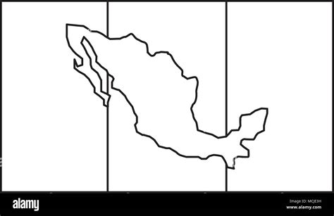 La Bandera De México Con El Mapa Del País Forma Sobre Fondo Blanco Ilustración Vectorial Imagen