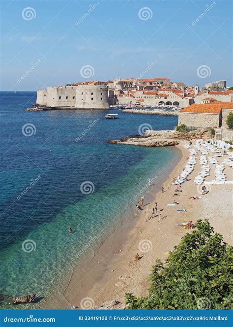 Dubrovnik, Croatia, August 2013, Old City Seen from Banje Beach