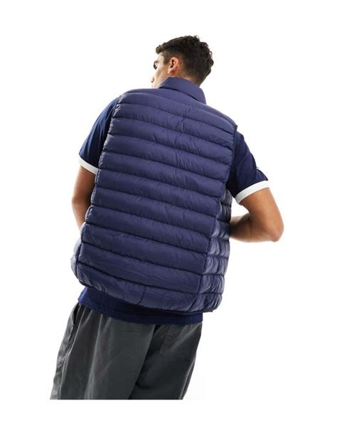 Adidas Originals 3 Stripe Padded Gilet In Blue For Men Lyst Uk