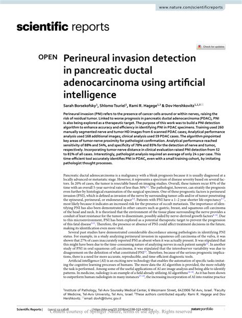 Pdf Perineural Invasion Detection In Pancreatic Ductal Adenocarcinoma