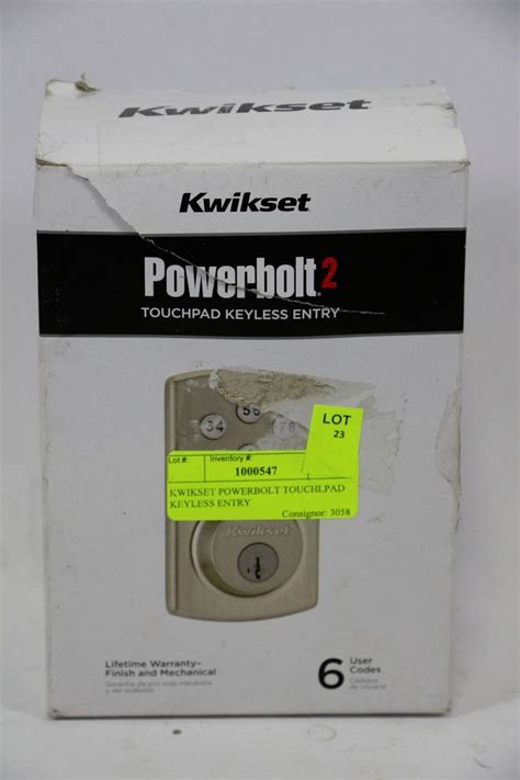 KWIKSET POWERBOLT TOUCHPAD KEYLESS ENTRY