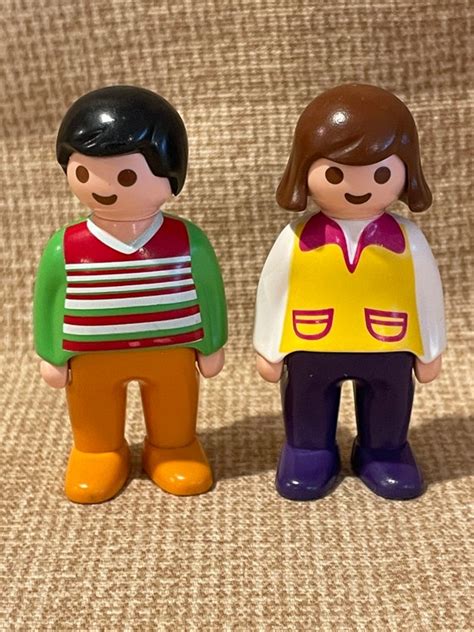 Vintage 1990 Geobra Playmobil Figures Set Of 2 Boy And Etsy