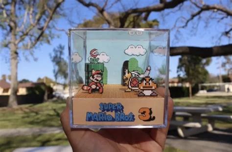 Super Mario Bros 3 3d Cube Handmade Diorama Shadowbox Nintendo Nes