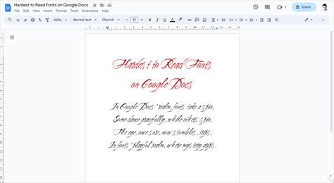 Hardest To Read Fonts On Google Docs