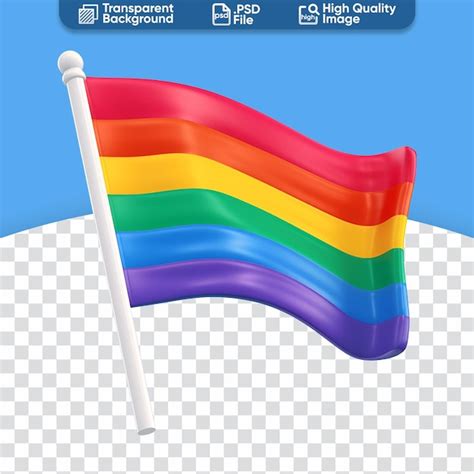 Premium PSD Lgbt Rainbow And Gay Flag A Simple D Cartoon Render Illustration Of Pride