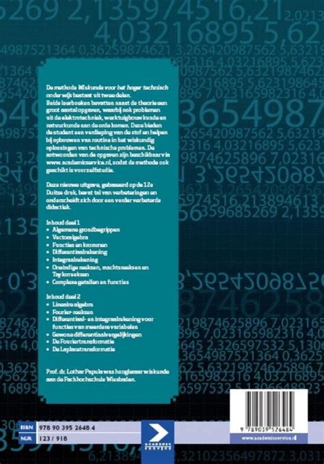 Wiskunde Voor Het Hoger Technisch Onderwijs Deel 2 2e Druk