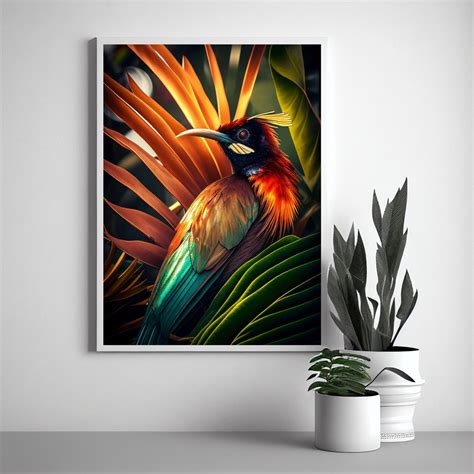 Bird Of Paradise Tropical Wall Art Modern Home Decor Print Etsy