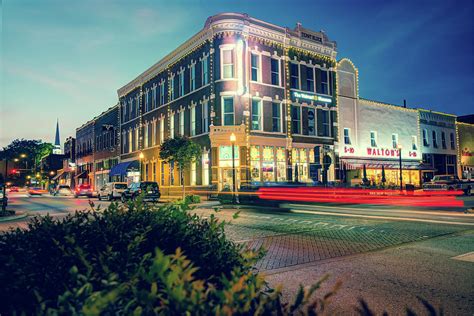 Bentonville Arkansas Downtown Square at Dusk Photograph by Gregory Ballos