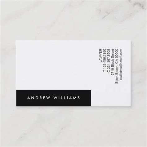 White Black Modern Minimalistic Business Card | Zazzle